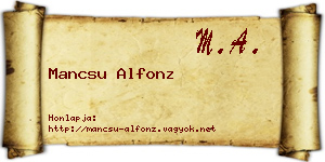 Mancsu Alfonz névjegykártya